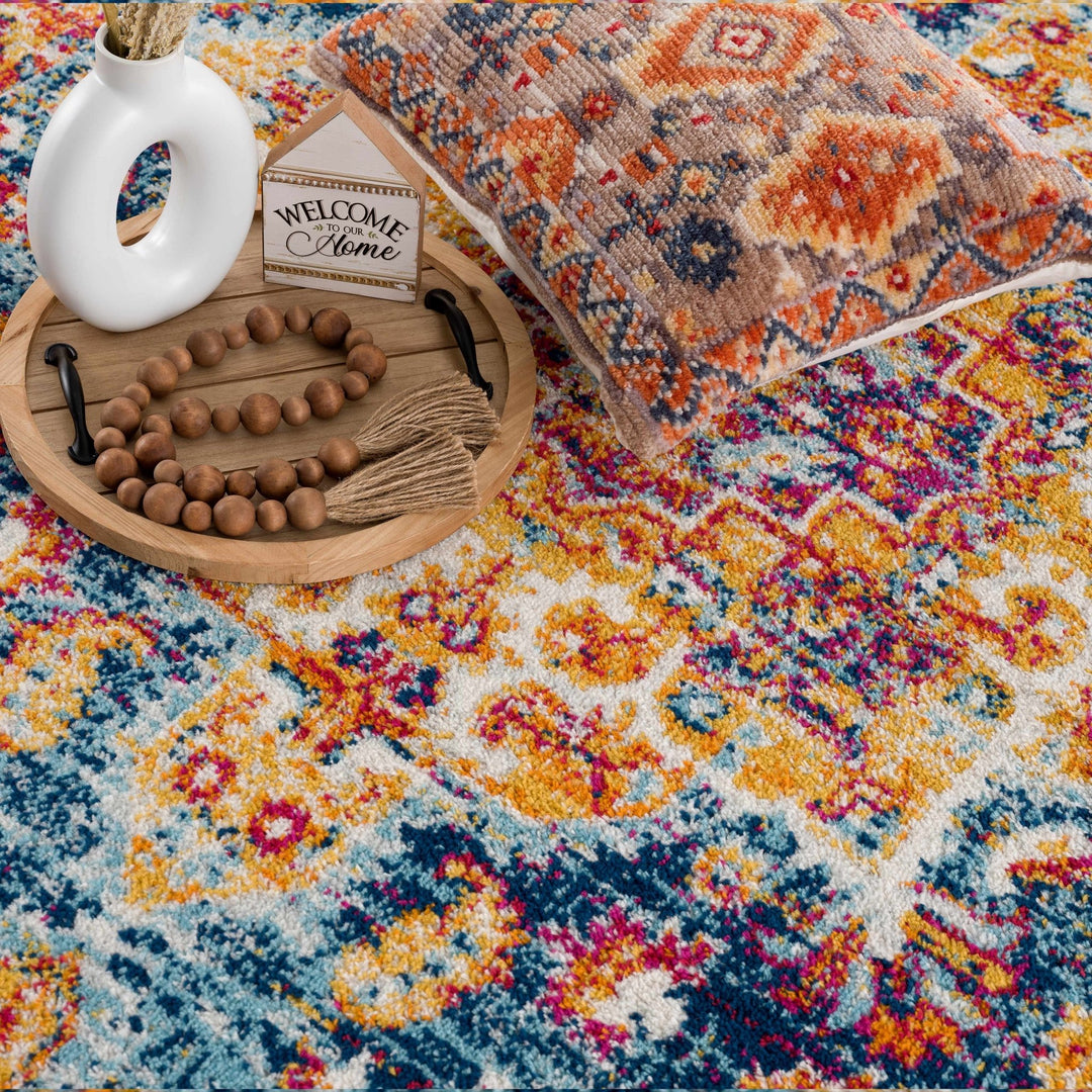 Istanbul Traditional Style Blue And Gold Area Rug - The Rug Decor