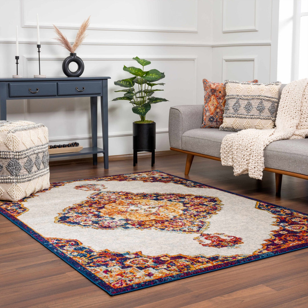 Istanbul Traditional Style Ivory And Rust Area Rug - The Rug Decor