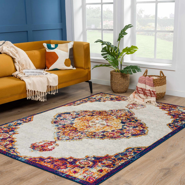 Istanbul Traditional Style Ivory And Rust Area Rug - The Rug Decor