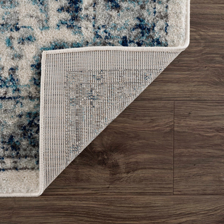 Istanbullu Traditional Style Ivory And Blue Area Rug - The Rug Decor