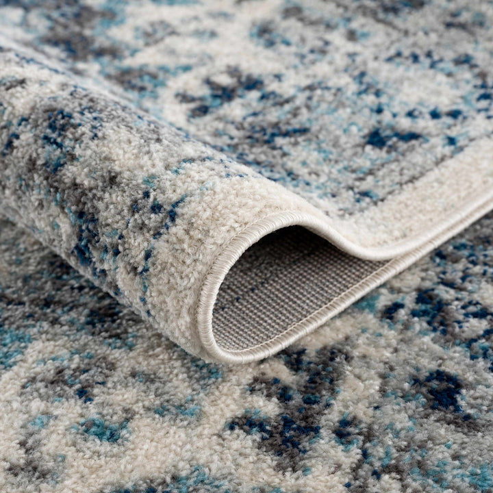 Istanbullu Traditional Style Ivory And Blue Area Rug - The Rug Decor