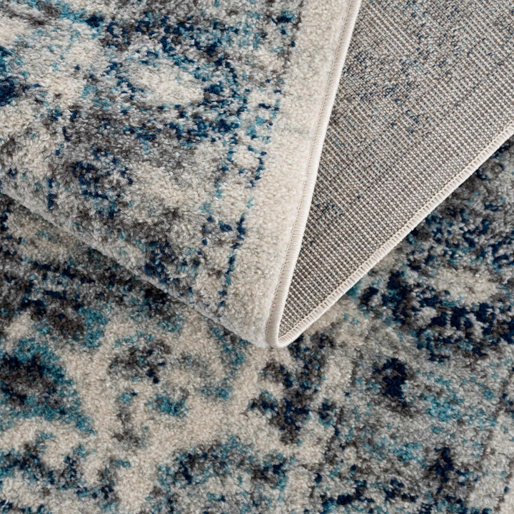 Istanbullu Traditional Style Ivory And Blue Area Rug - The Rug Decor