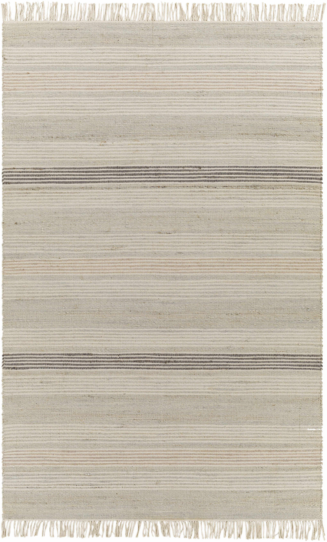 Ivana Modern Stripes Beige And Charcoal Area Rug