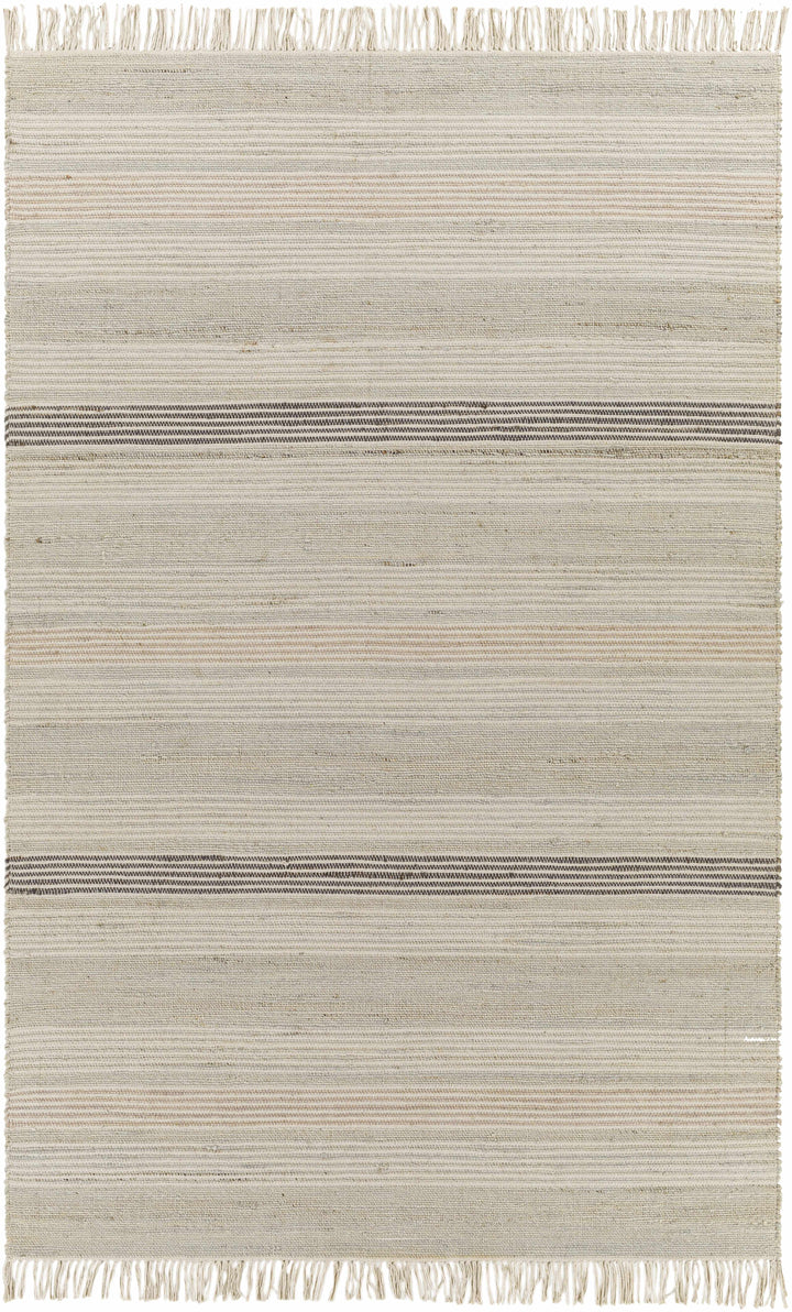 Ivana Modern Stripes Beige And Charcoal Area Rug