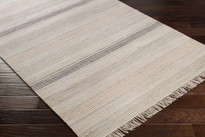 Ivana Modern Stripes Beige And Charcoal Area Rug