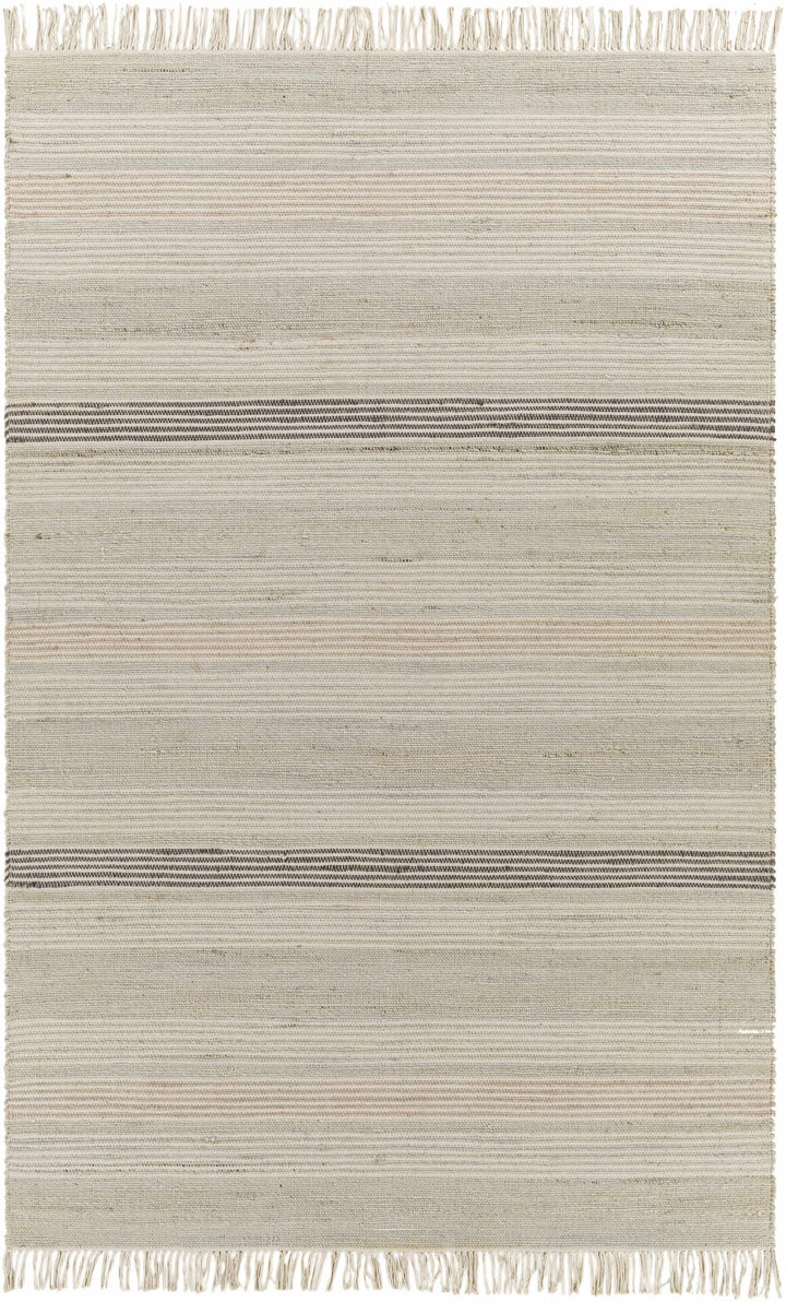 Ivana Modern Stripes Beige And Charcoal Area Rug - The Rug Decor