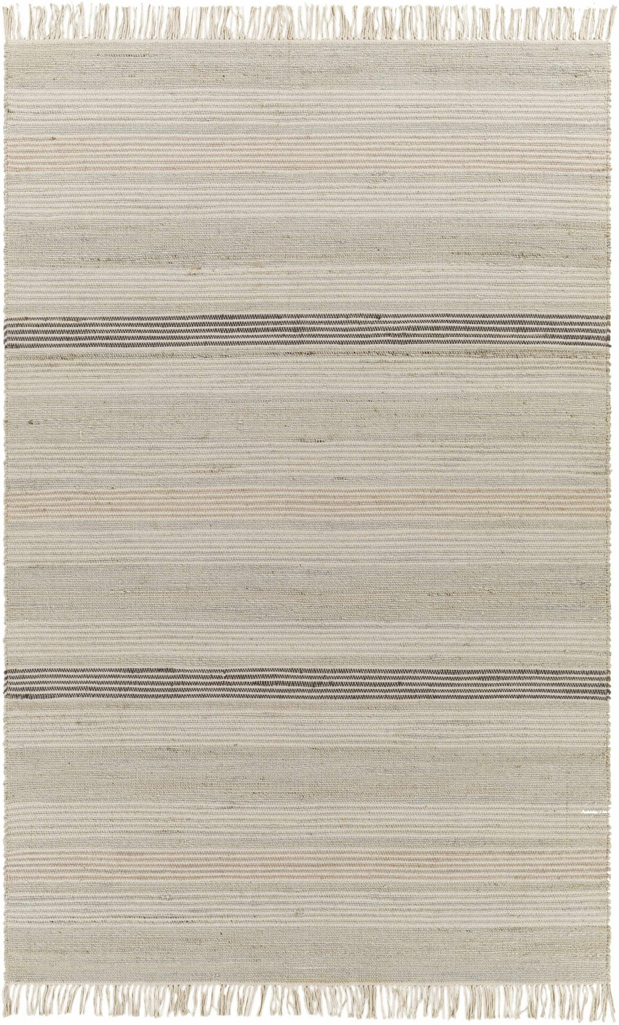 Ivana Modern Stripes Beige And Charcoal Area Rug - The Rug Decor