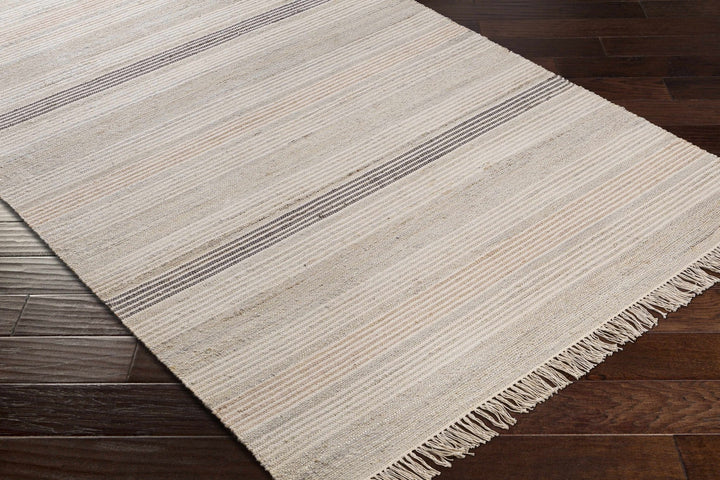Ivana Modern Stripes Beige And Charcoal Area Rug - The Rug Decor