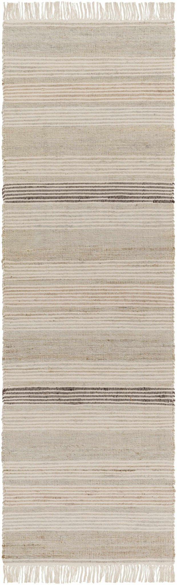 Ivana Modern Stripes Beige And Charcoal Area Rug - The Rug Decor