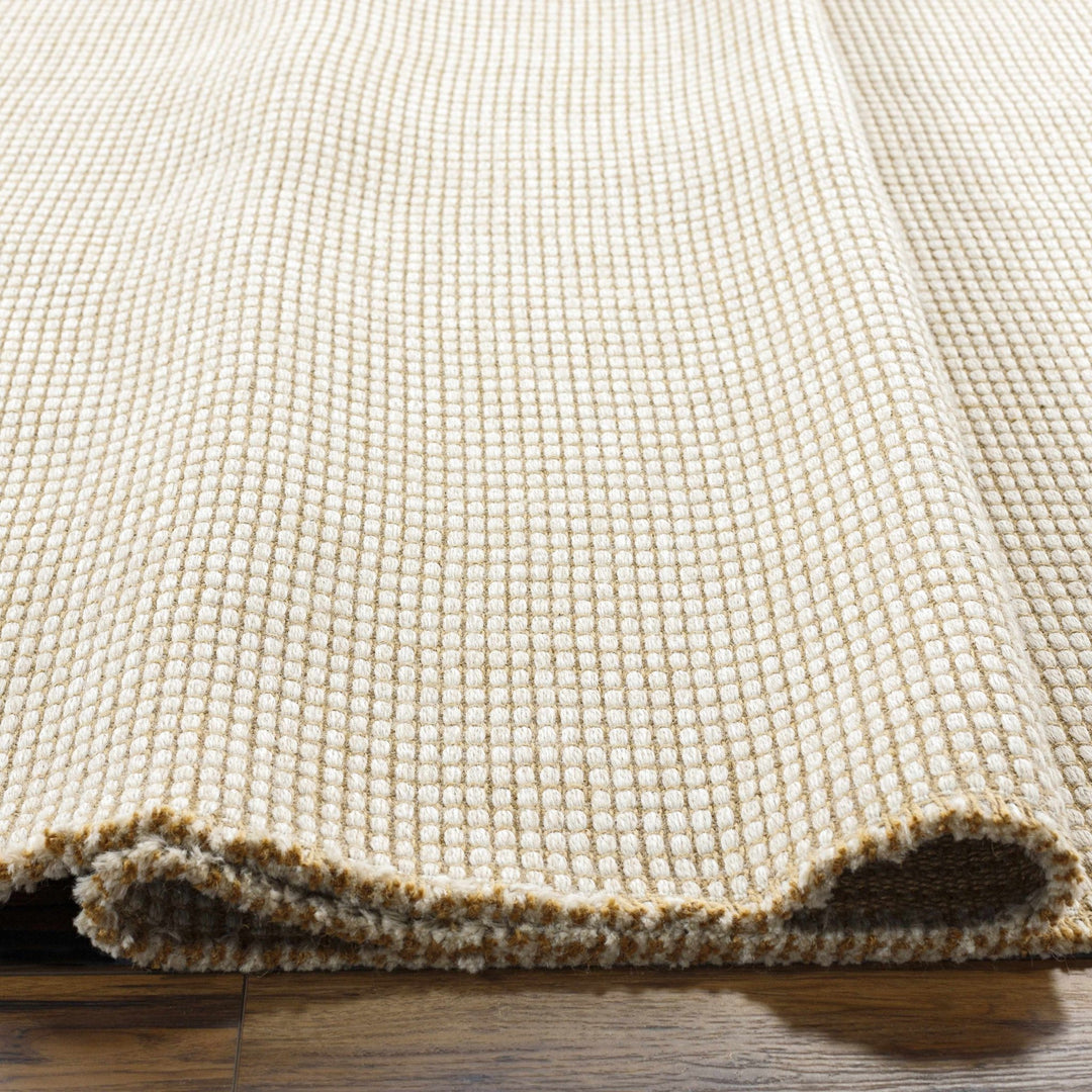Ivory and Beige Modern Geometrical Texture Multi Size Jute Area Rug - The Rug Decor