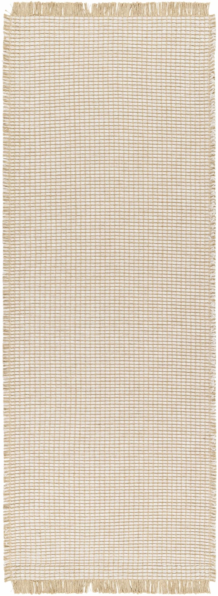 Ivory and Beige Modern Geometrical Texture Multi Size Jute Area Rug - The Rug Decor