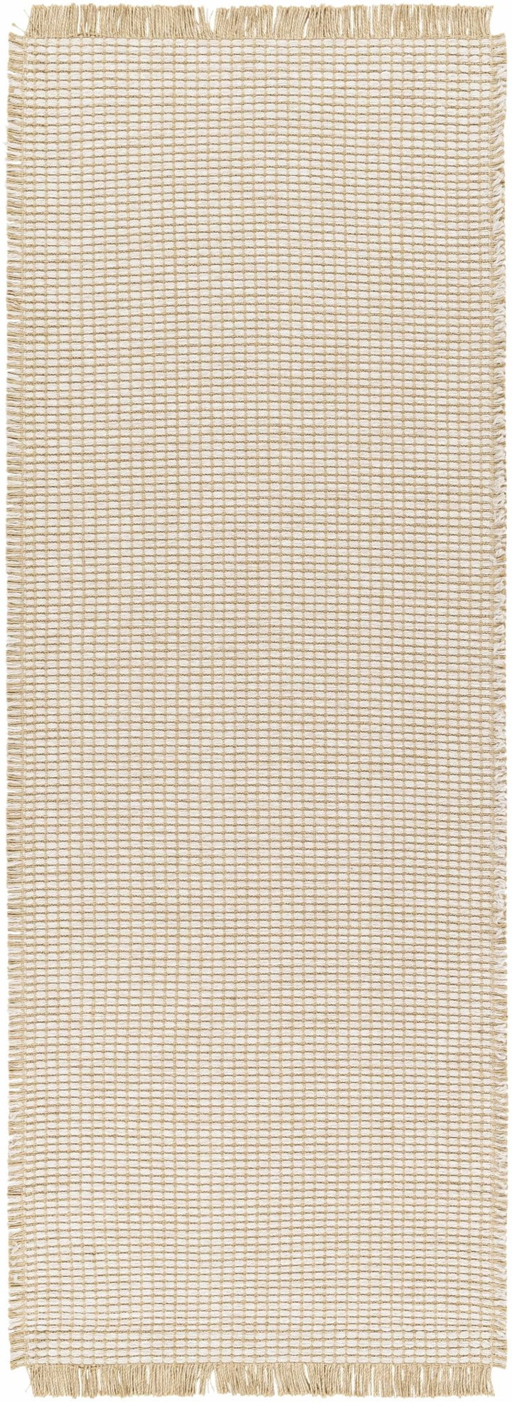 Ivory and Beige Modern Geometrical Texture Multi Size Jute Area Rug - The Rug Decor
