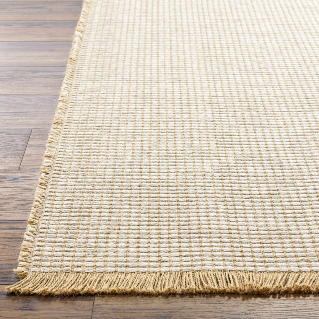 Ivory and Beige Modern Geometrical Texture Multi Size Jute Area Rug - The Rug Decor