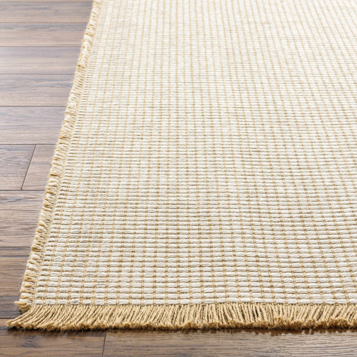 Ivory and Beige Modern Geometrical Texture Multi Size Jute Area Rug - The Rug Decor