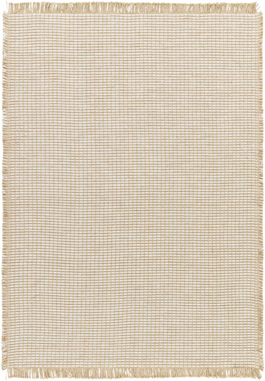 Ivory and Beige Modern Geometrical Texture Multi Size Jute Area Rug - The Rug Decor
