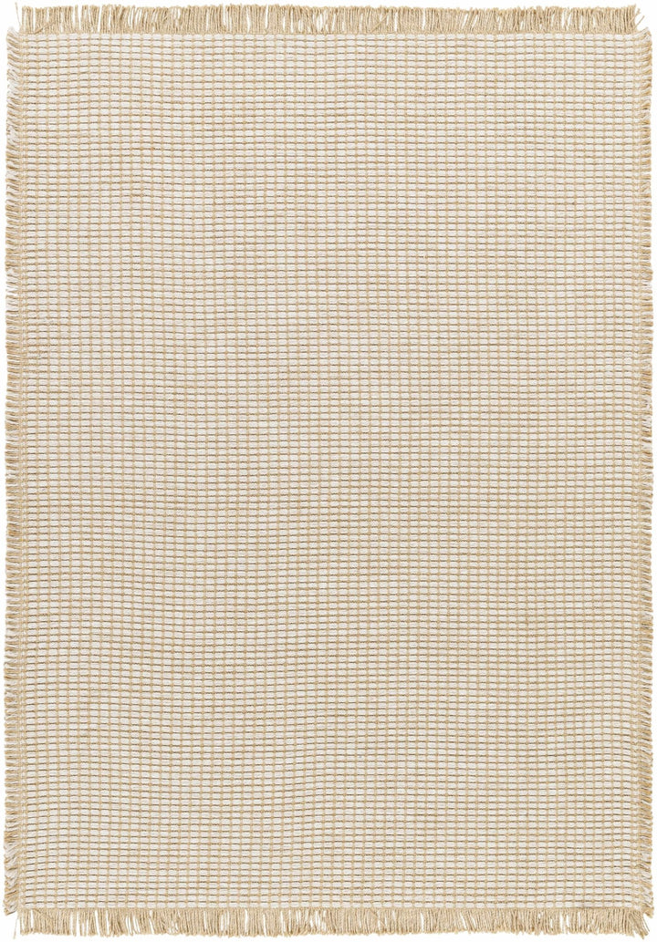 Ivory and Beige Modern Geometrical Texture Multi Size Jute Area Rug - The Rug Decor