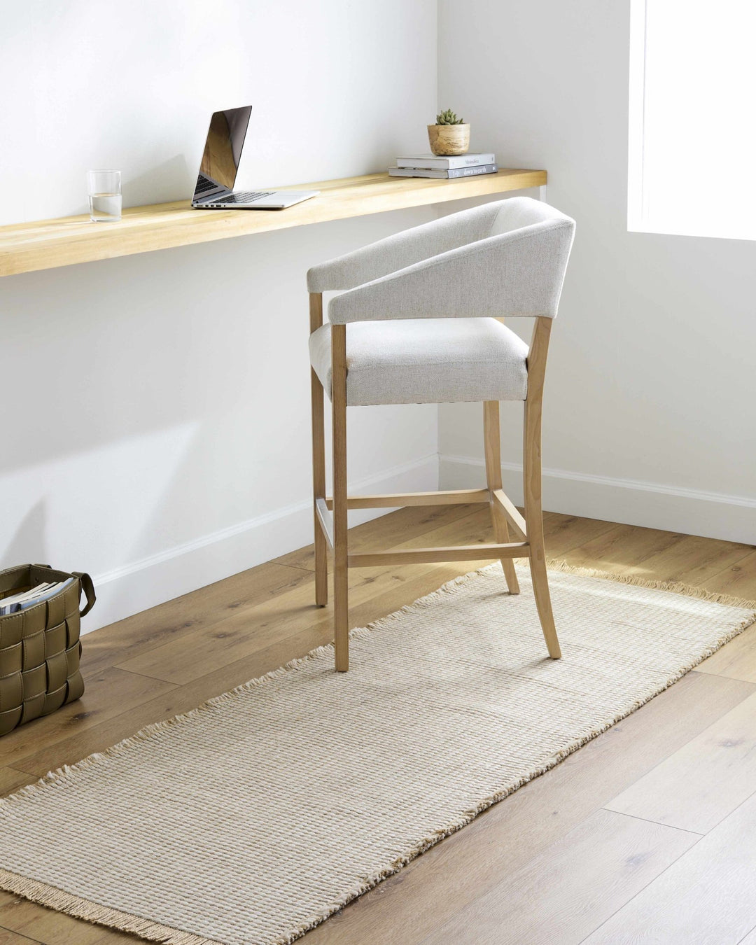 Ivory and Beige Modern Geometrical Texture Multi Size Jute Area Rug - The Rug Decor