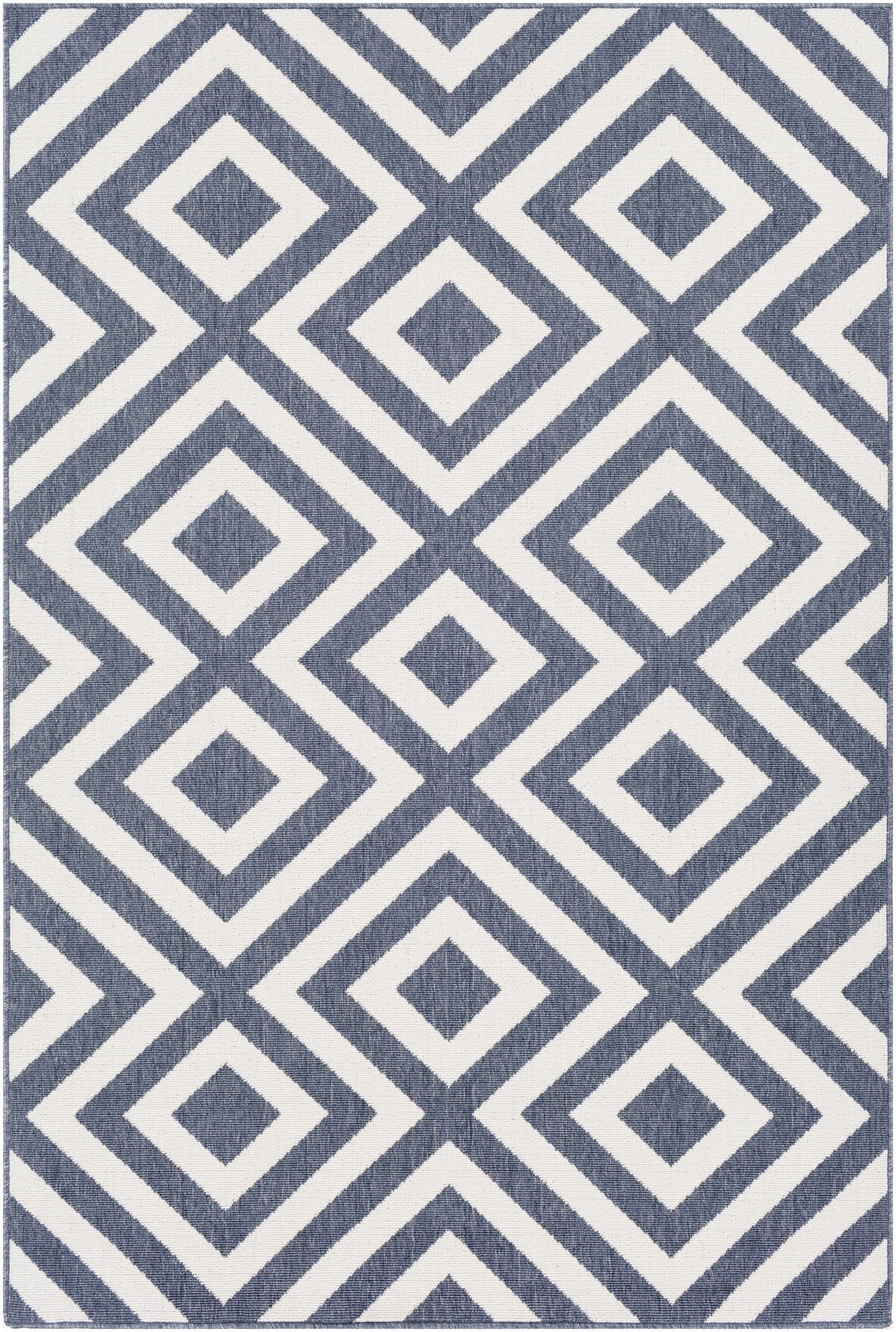 Ivory and Blue Modern Geometrical Outdoor Multi size Area Rug - The Rug Decor
