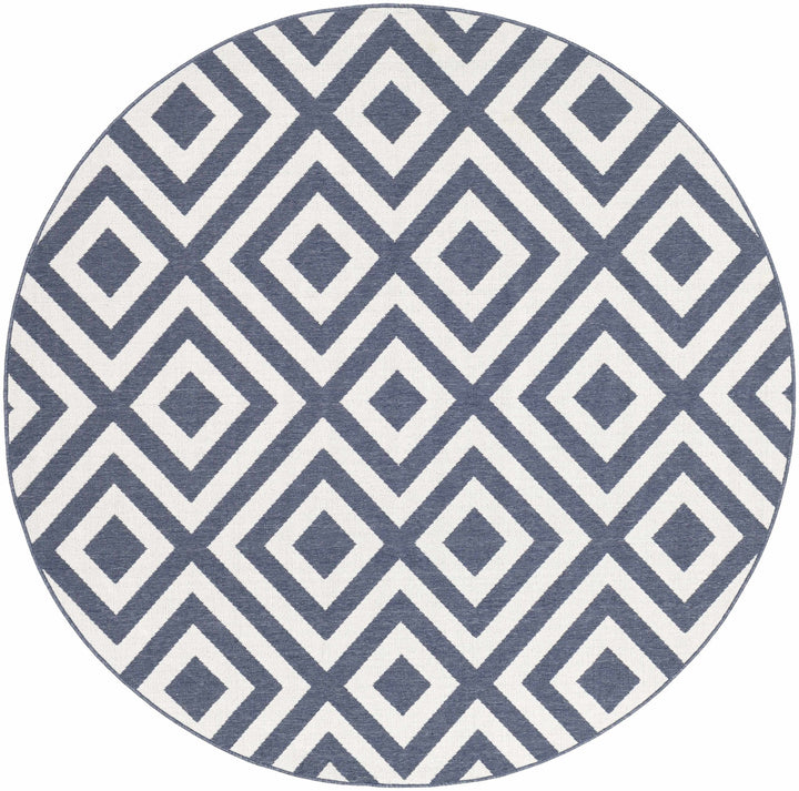 Ivory and Blue Modern Geometrical Outdoor Multi size Area Rug - The Rug Decor