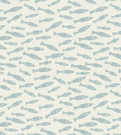 Ivory and Blue Subtle Underwater Fish Scene for Your Walls, self - adhesive Wallpaper - The Rug Decor