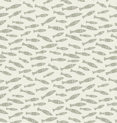 Ivory and Blue Subtle Underwater Fish Scene for Your Walls, self - adhesive Wallpaper - The Rug Decor