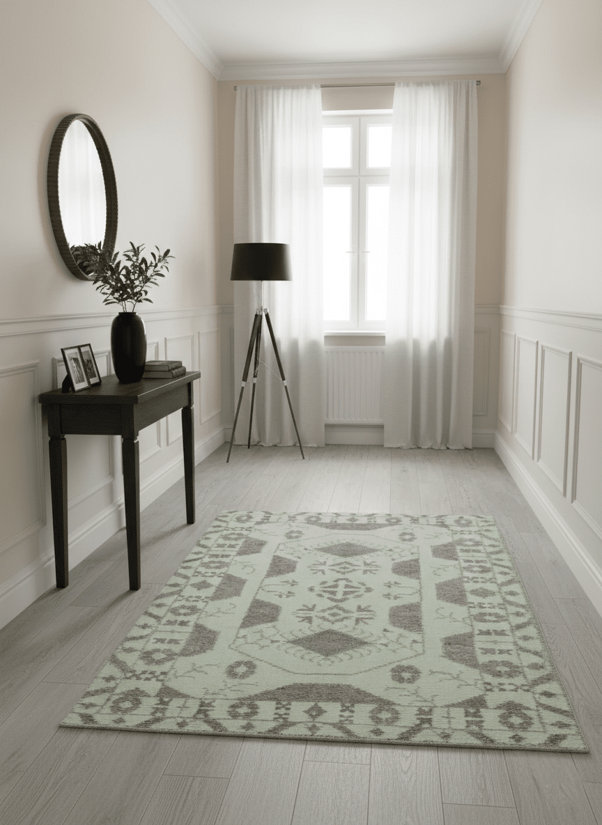 Ivory and Brown Traditional Hand Knotted Multi Size wool Area Rug - The Rug Decor