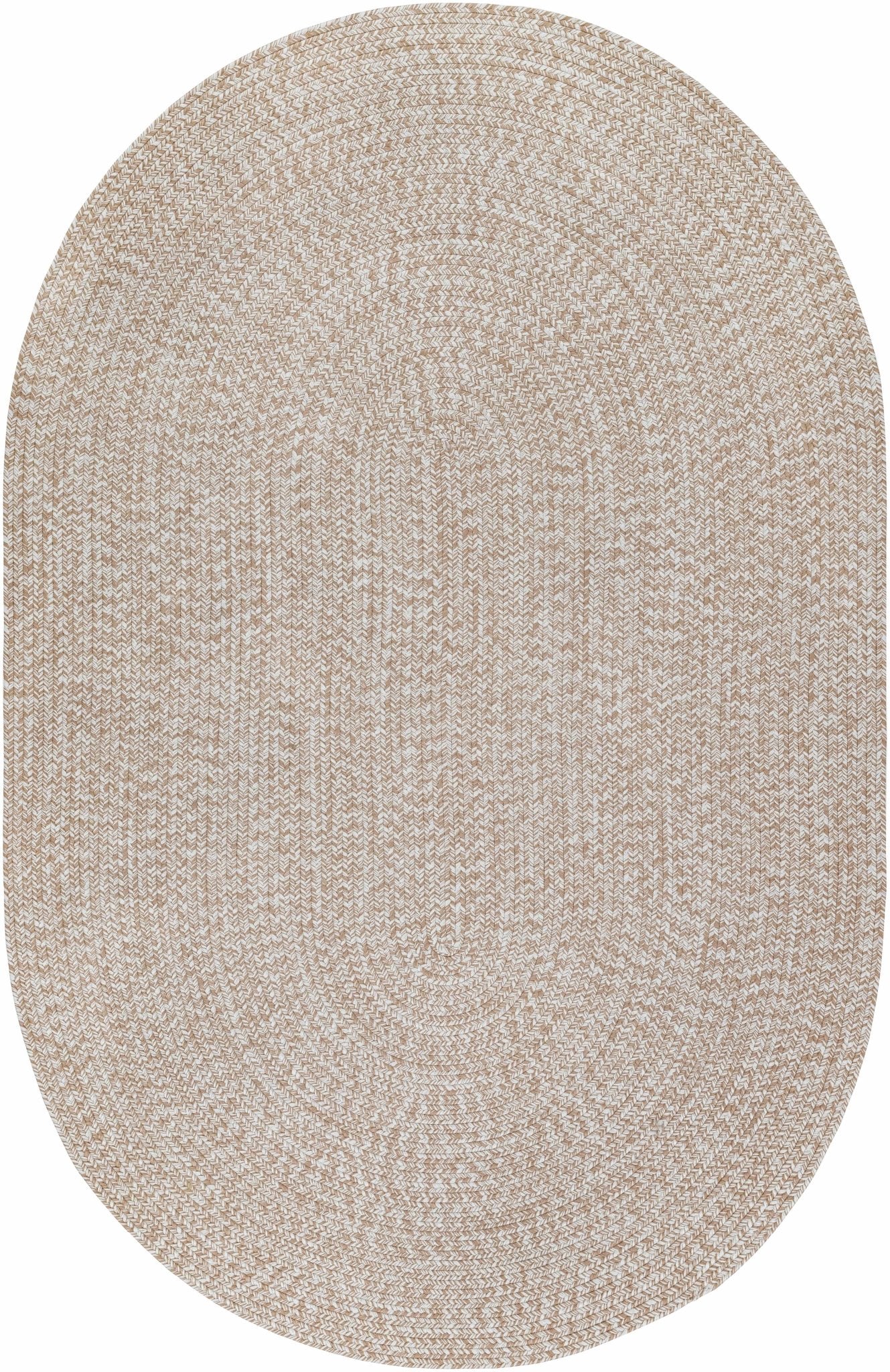 Ivory and Camel Chevron Design Jute Braided Outdoor safe area Rug - The Rug Decor