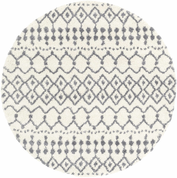 Ivory and Charcoal Geometrical Design Plush Pile Multi Size area rug - The Rug Decor
