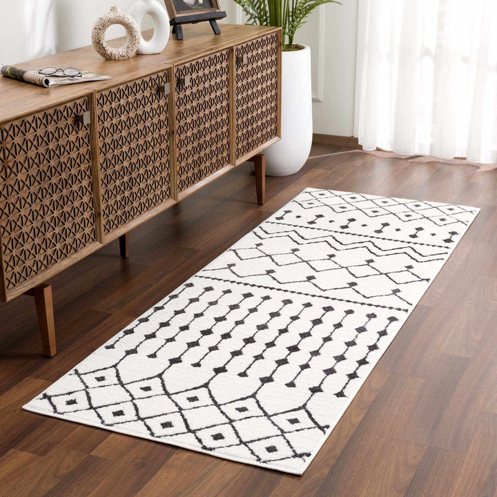 Ivory and Charcoal Traditional Tribal Design Multi size area rug - The Rug Decor