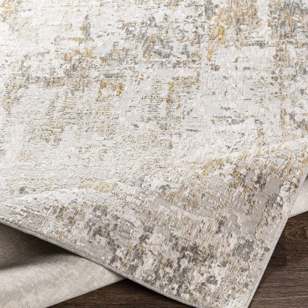 Senter Ivory Machine Rug Ivory And Gray Contemporary Style Machine Woven Area Rug