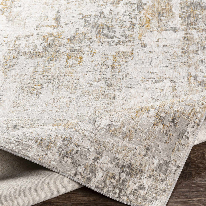 Ivory And Gray Contemporary Style Machine Woven Area Rug - The Rug Decor