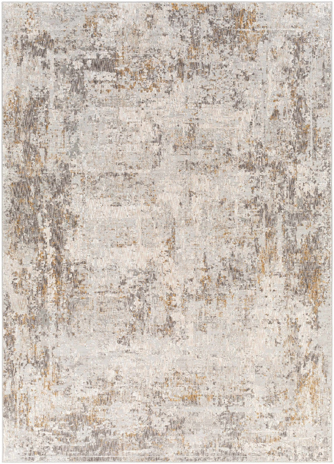 Ivory And Gray Contemporary Style Machine Woven Area Rug - The Rug Decor