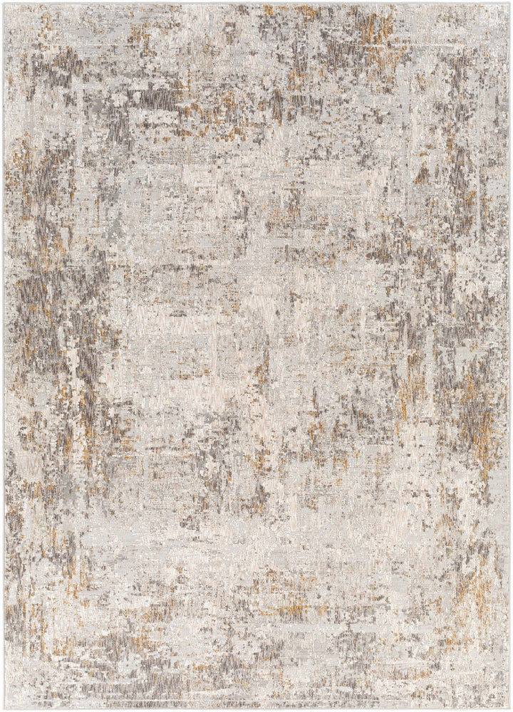 Ivory And Gray Contemporary Style Machine Woven Area Rug - The Rug Decor