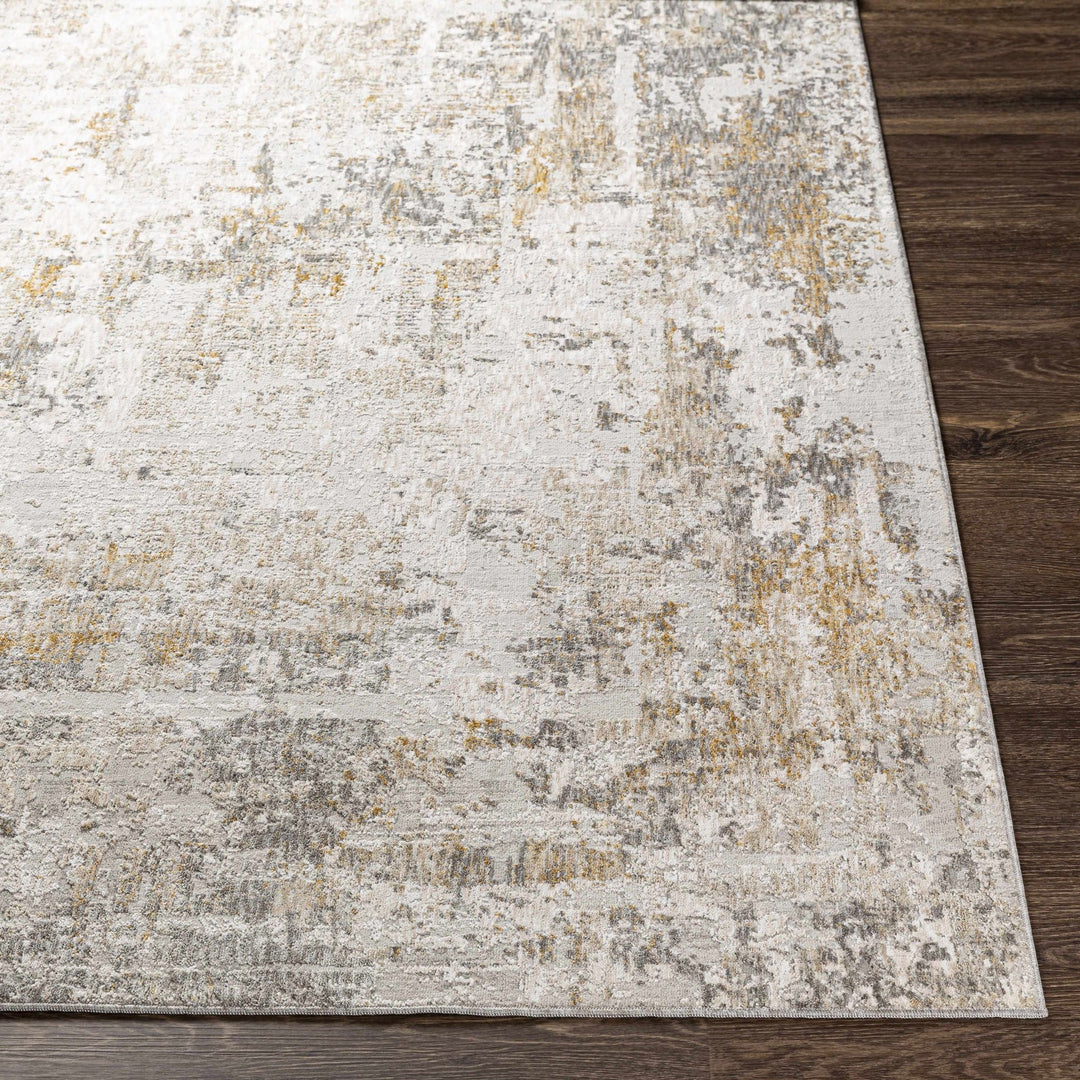 Senter Ivory Machine Rug Ivory And Gray Contemporary Style Machine Woven Area Rug