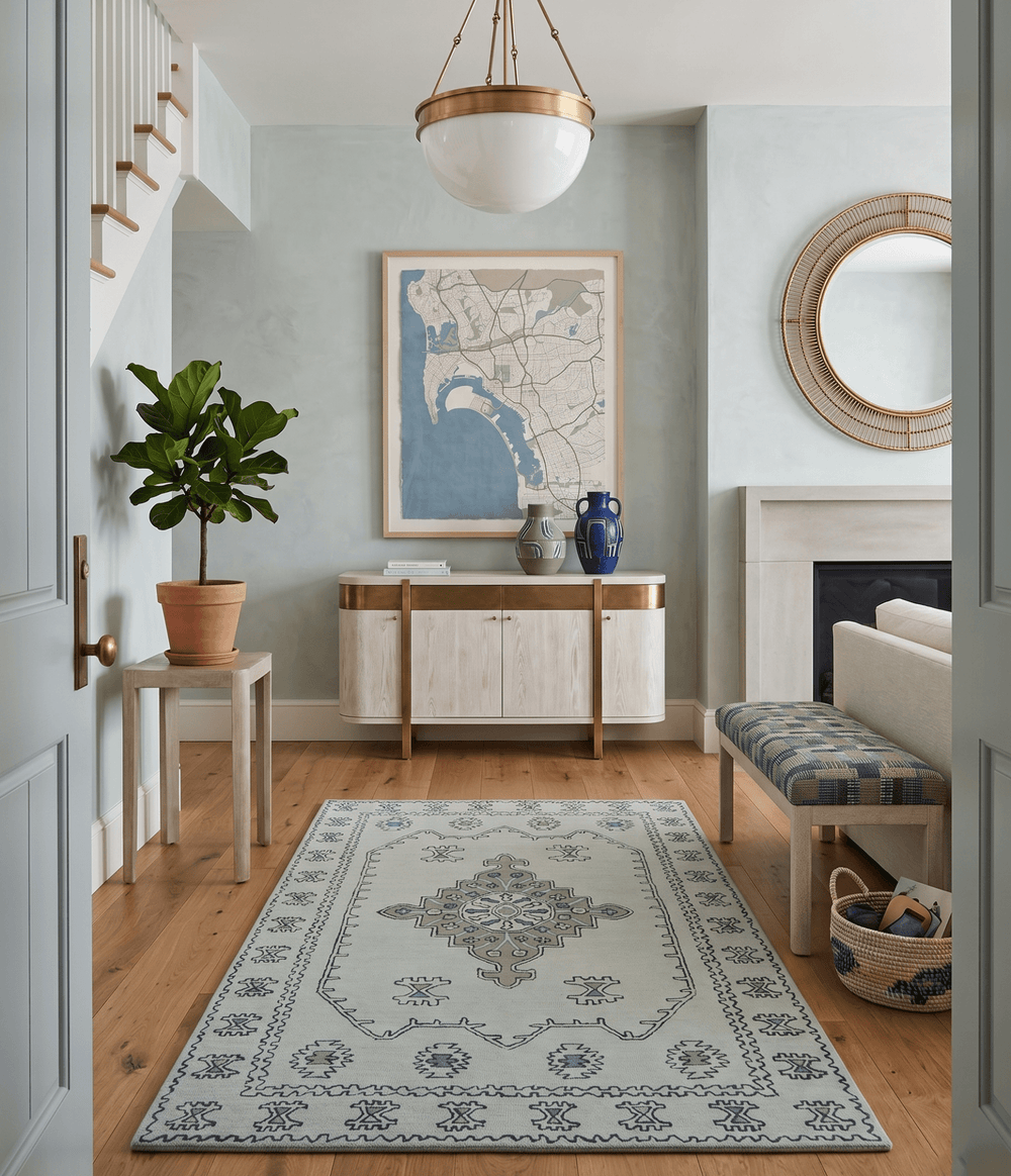 Ivory and Peach Persian Style Tribal Hand Tufted Wool Area Rug - The Rug Decor