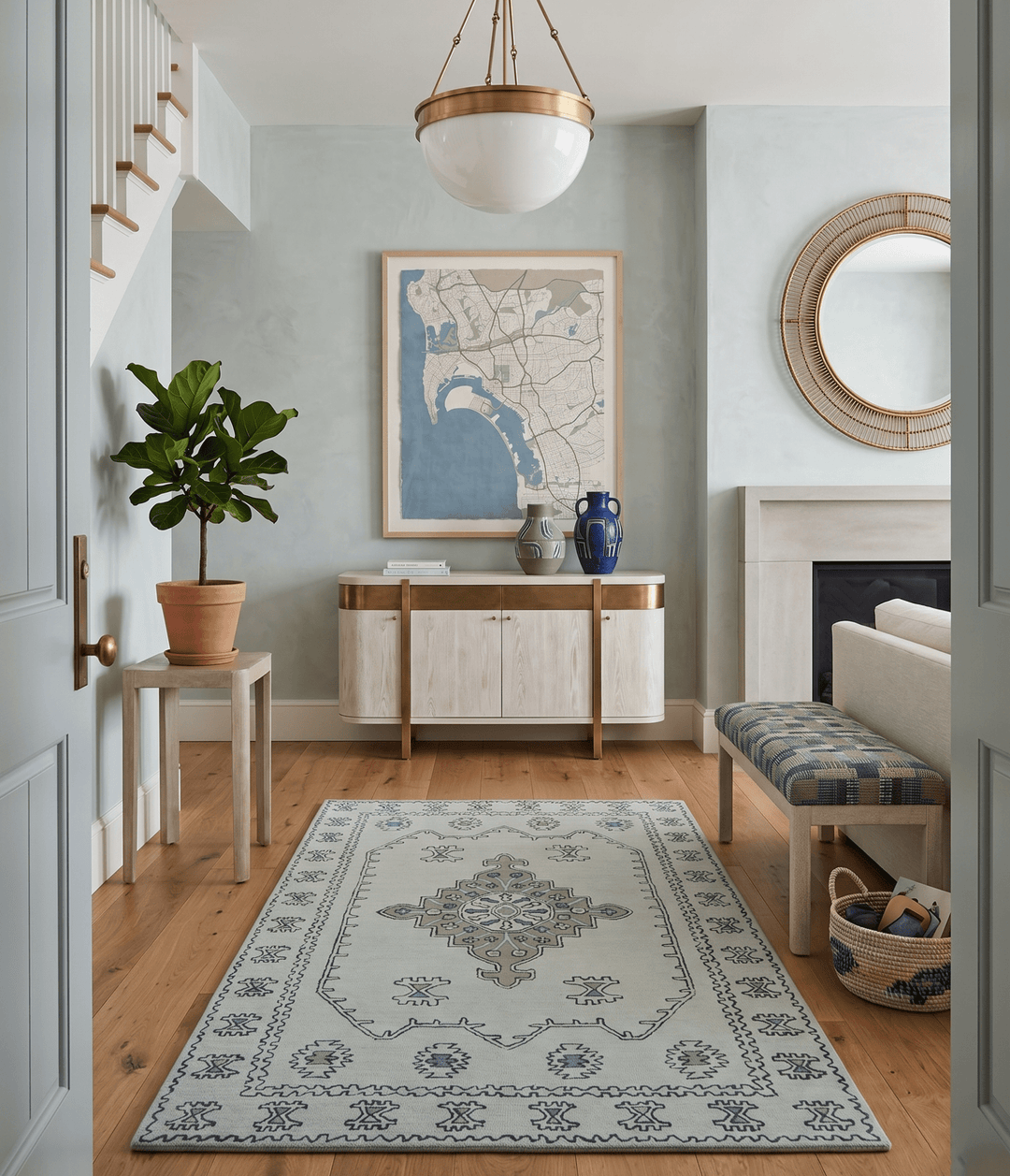 Ivory and Peach Persian Style Tribal Hand Tufted Wool Area Rug - The Rug Decor