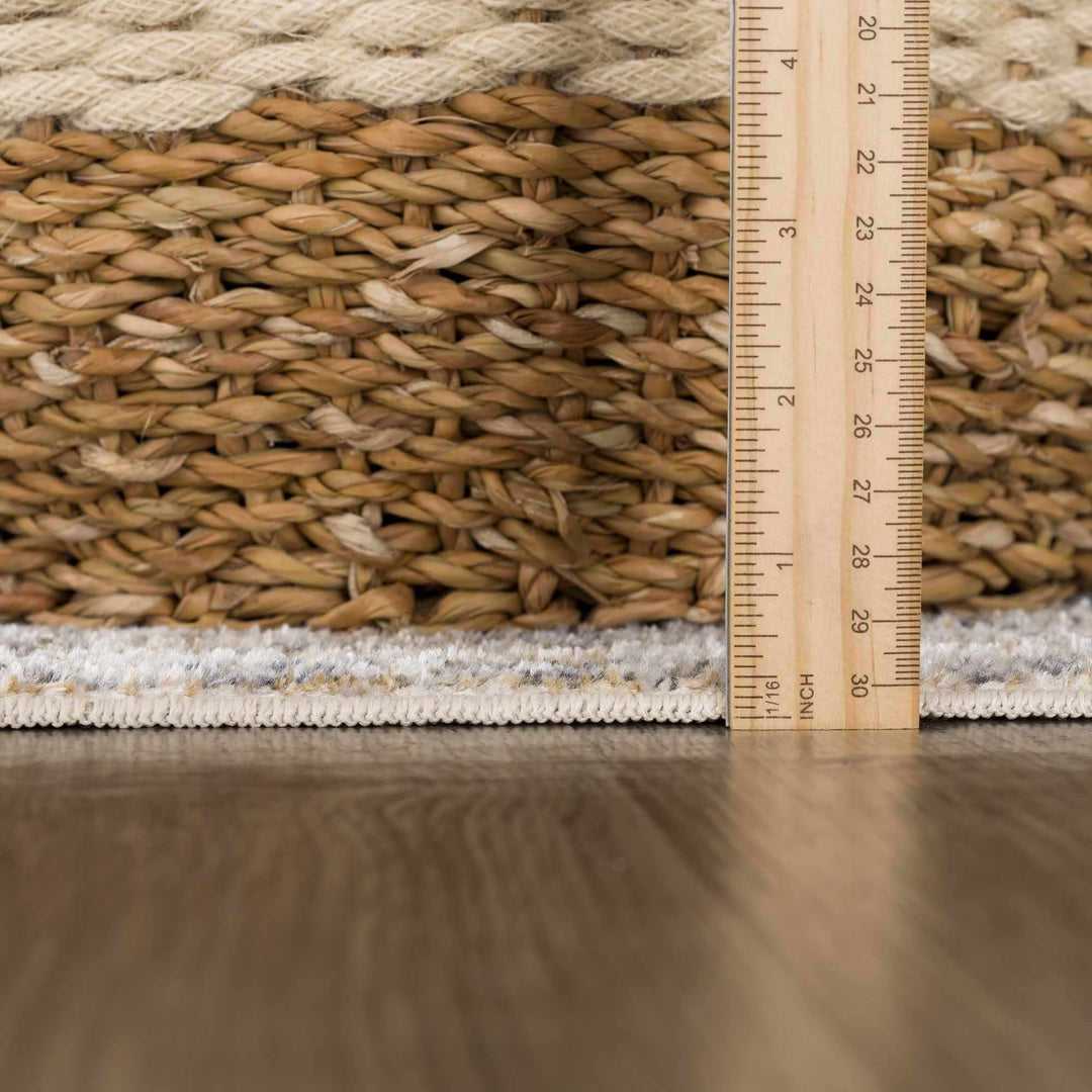 Ivory, Beige and Charcoal Vintage Style Traditional Oriental design Washable Area Rug - The Rug Decor