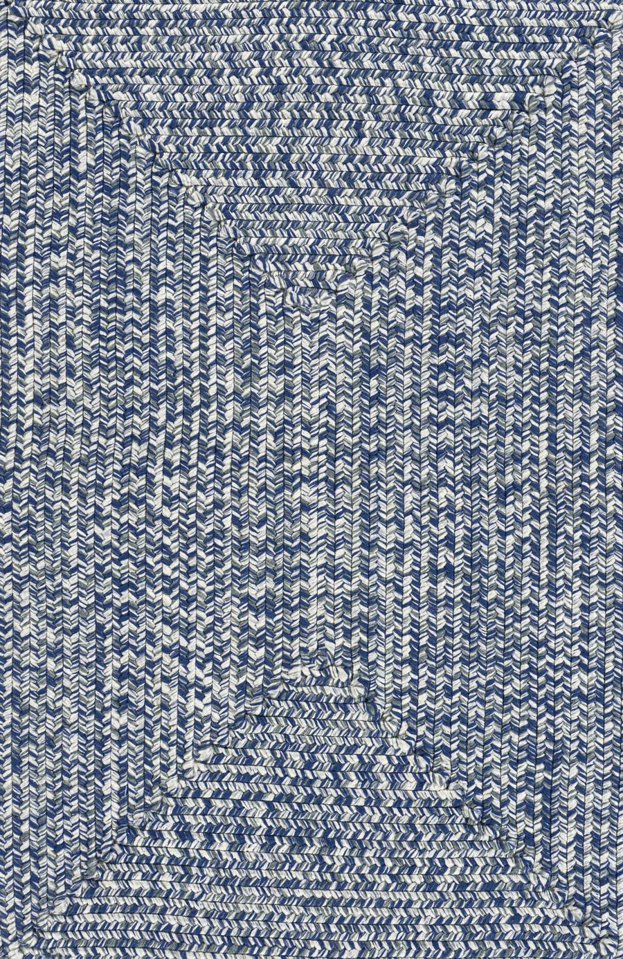 Ivory, Blue and Gray Chevron Design Braided Outdoor safe area Rug - The Rug Decor