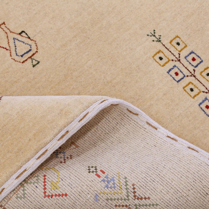 Ivory Border Patterns Hand Loomed Wool Area Rug - The Rug Decor