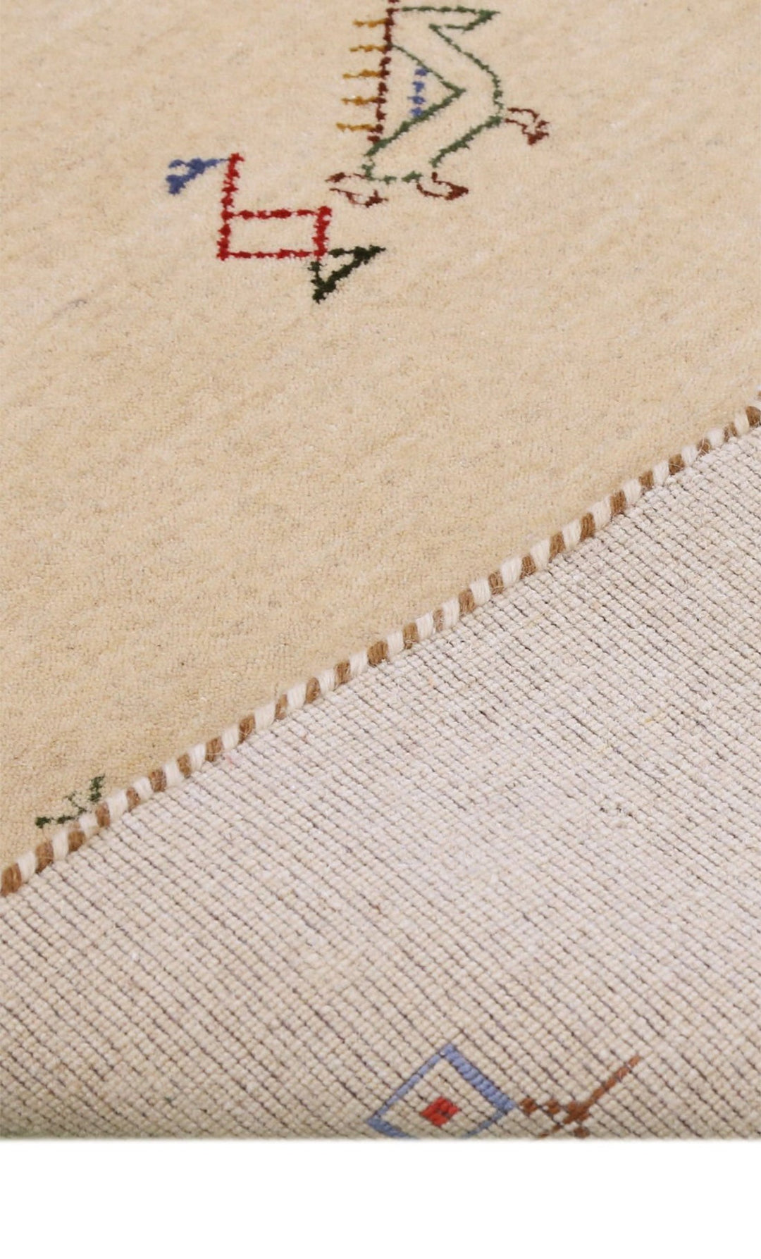 Ivory Border Patterns Hand Loomed Wool Area Rug - The Rug Decor