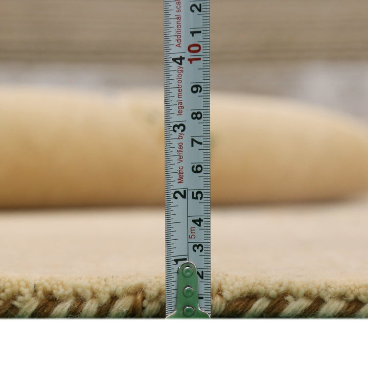 Ivory Border Patterns Hand Loomed Wool Area Rug - The Rug Decor