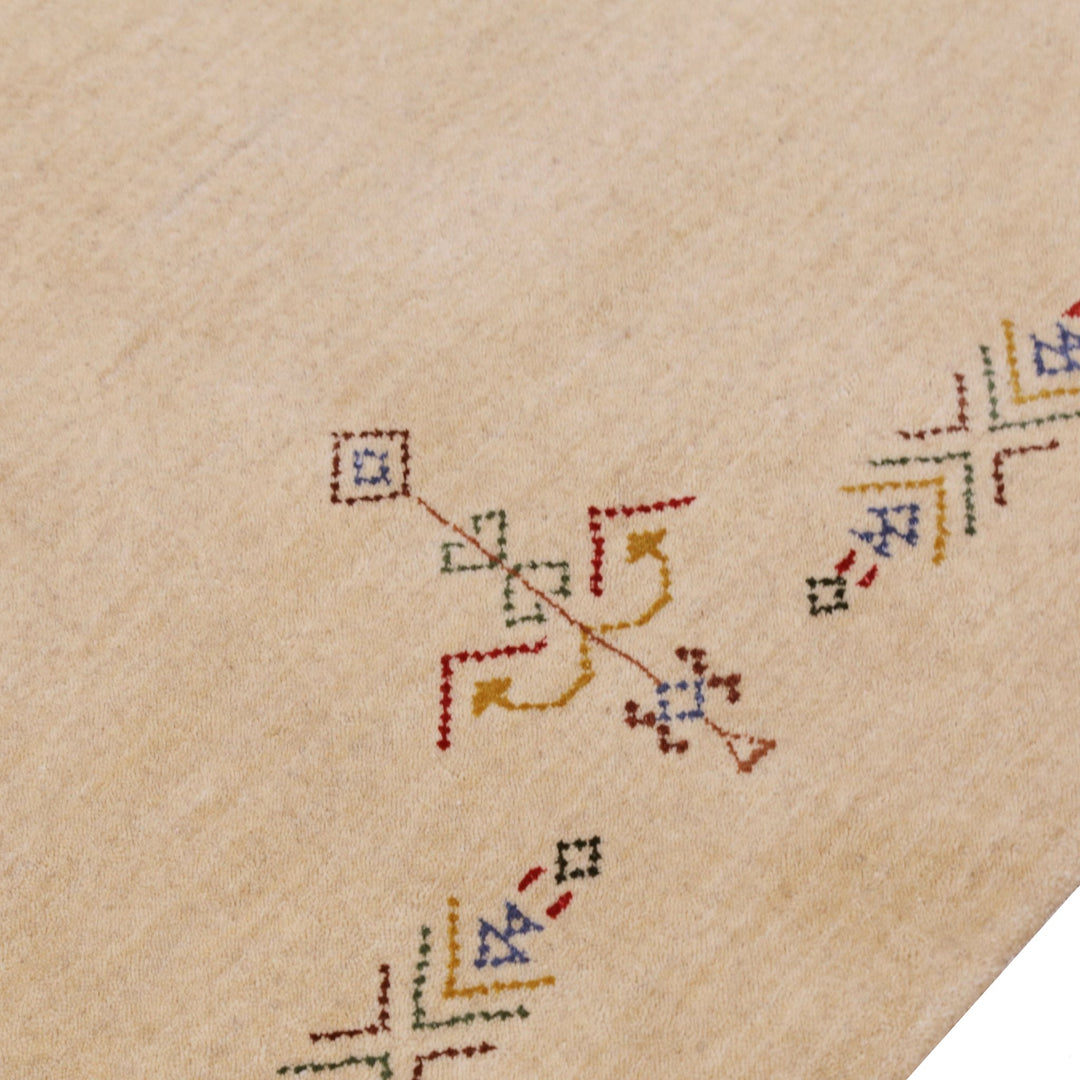 Ivory Border Patterns Hand Loomed Wool Area Rug - The Rug Decor