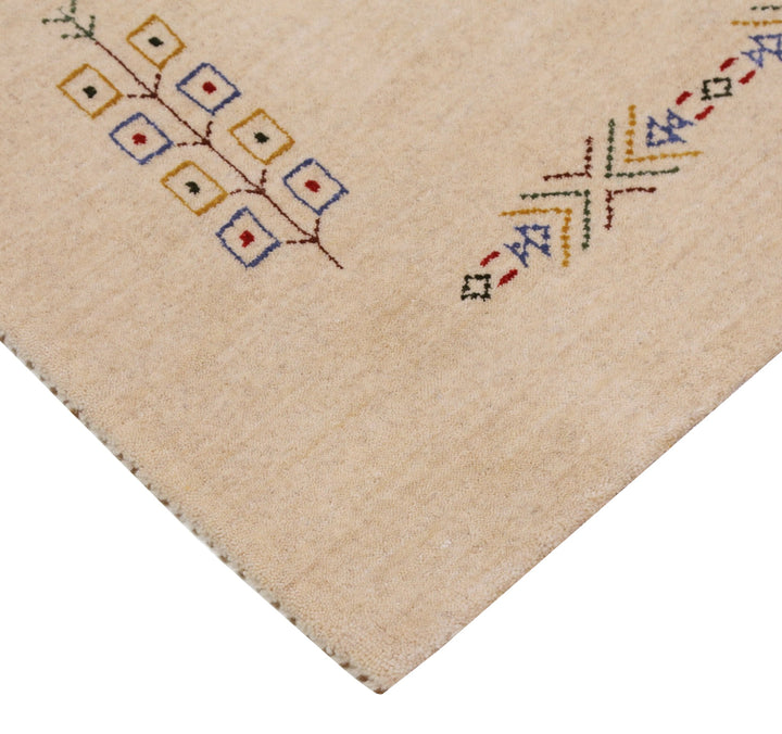 Ivory Border Patterns Hand Loomed Wool Area Rug - The Rug Decor