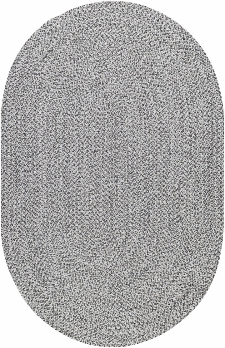 Ivory, Charcoal and Taupe Chevron Design Braided Faux Outdoor safe area Rug - The Rug Decor
