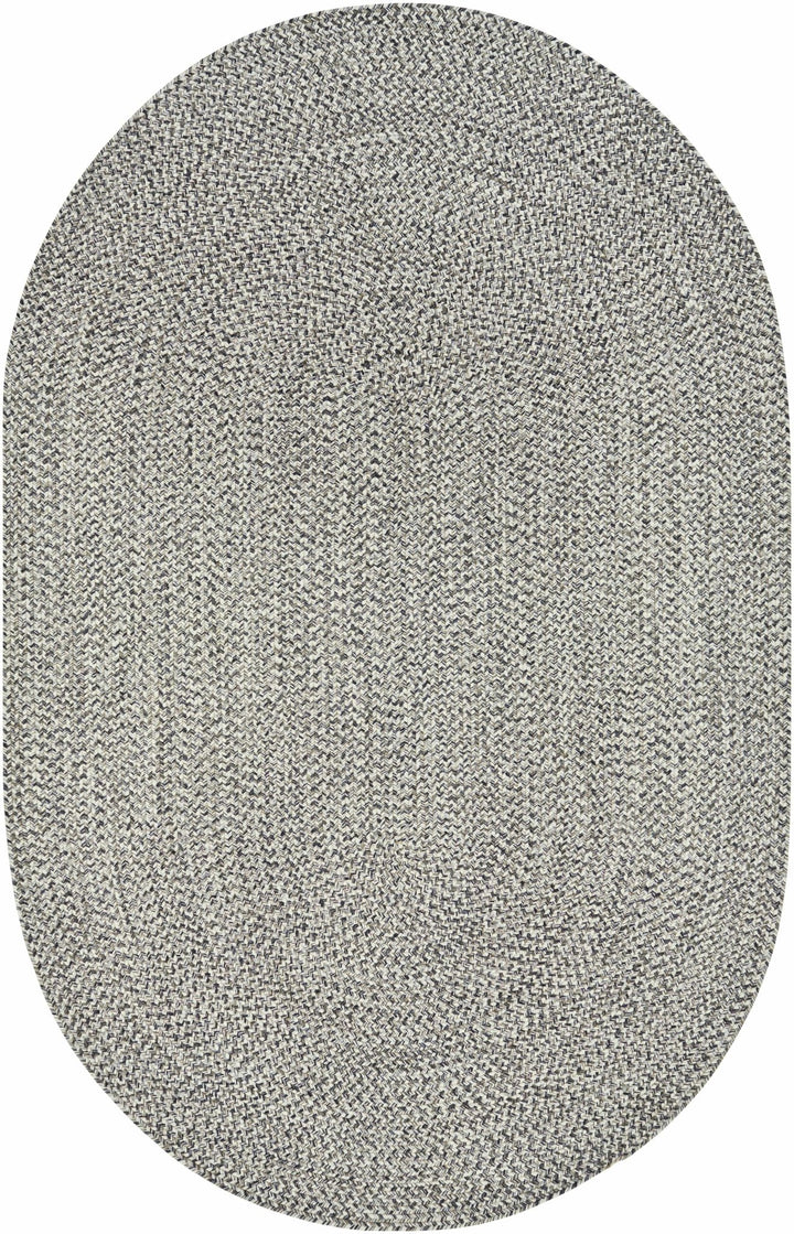Ivory, Charcoal and Taupe Chevron Design Braided Faux Outdoor safe area Rug - The Rug Decor