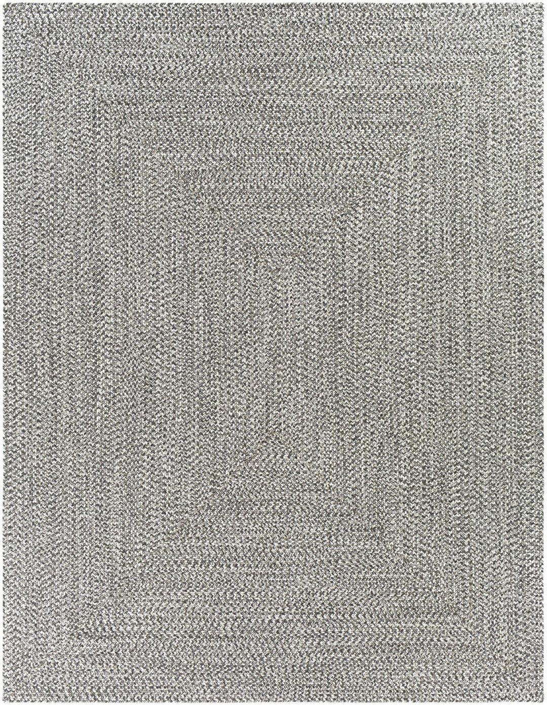 Ivory, Charcoal and Taupe Chevron Design Braided Faux Outdoor safe area Rug - The Rug Decor