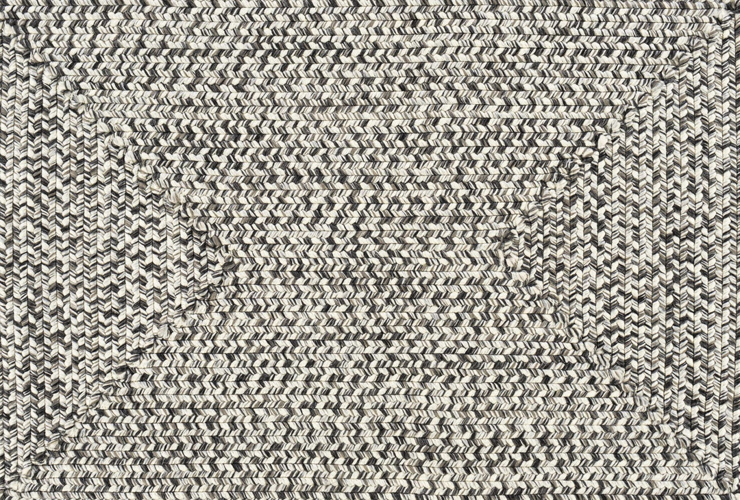 Ivory, Charcoal and Taupe Chevron Design Braided Faux Outdoor safe area Rug - The Rug Decor