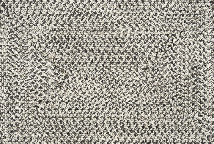 Ivory, Charcoal and Taupe Chevron Design Braided Faux Outdoor safe area Rug - The Rug Decor