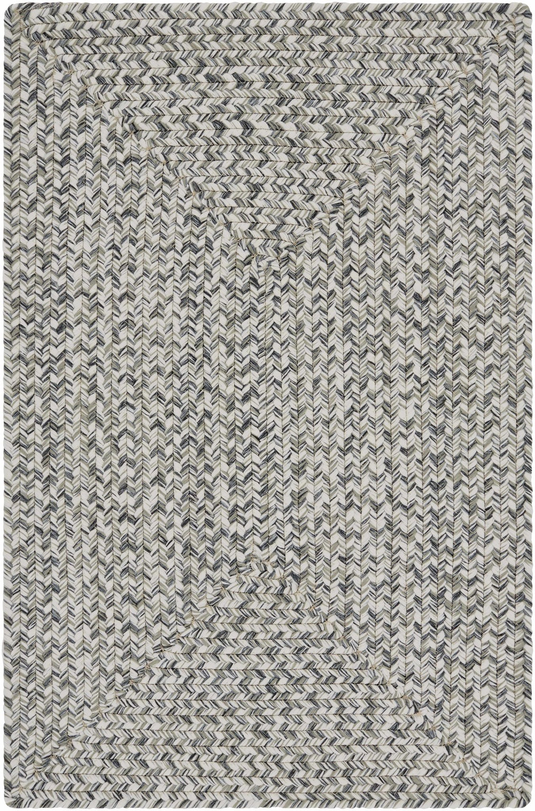 Ivory, Charcoal and Taupe Chevron Design Braided Faux Outdoor safe area Rug - The Rug Decor