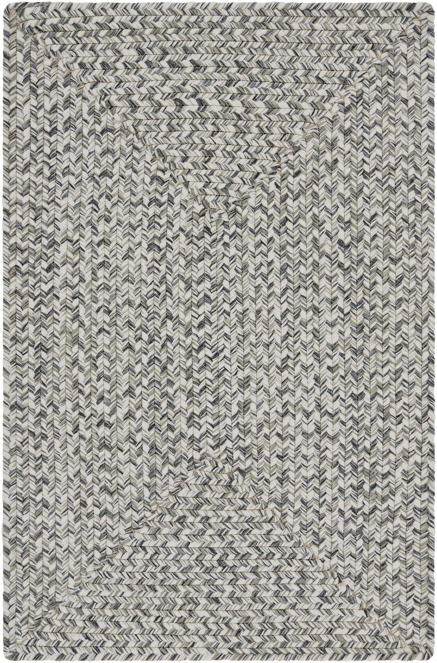 Ivory, Charcoal and Taupe Chevron Design Braided Faux Outdoor safe area Rug - The Rug Decor